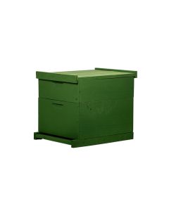 Caixa Para Abelhas Padrão Langstroth Em Eucalipto Com 1 Melgueira Com Quadros Sem Arame Cor Verde