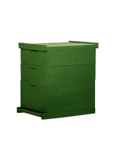 Caixa Para Abelhas Padrão Langstroth Em Eucalipto Com 2 Melgueiras Com Quadros Com Arame Cor Verde