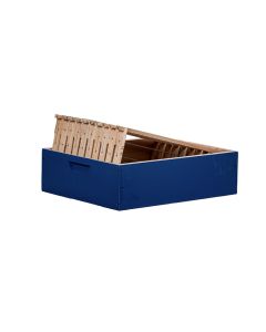 Melgueira Para Colméia/Caixa Para Abelhas Padrão Langstroth Em Eucalipto Com Quadros Com Arame Cor Azul