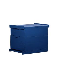 Caixa Para Abelhas Padrão Langstroth Em Eucalipto Com 1 Melgueira Com Quadros Sem Arame Cor Azul
