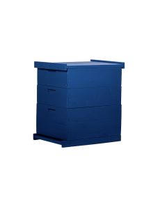 Caixa Para Abelhas Padrão Langstroth Em Eucalipto Com 2 Melgueiras Com Quadros Sem Arame Cor Azul
