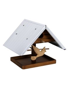 Casa Casinha Comedouro Pássaro Passarinho Com Telhado Galvanizado Modelo Pomba