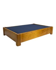 Cama Pet Comfort Em Madeira Para Cães E Gatos De Pequeno Porte Com Almofada Azul