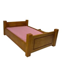 Cama Pet Comfort Plus Em Madeira Para Cães E Gatos De Pequeno Porte Com Almofada Rosa